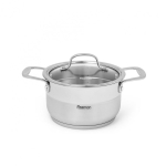 Fissman Frying pan NORDIA 16x9cm / 1.8 l with glass lid (stainless steel)