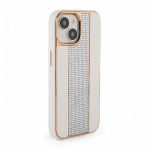 Apple Apple iPhone 15 Diamonds and Leather Case White