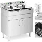 Royal Royal Catering Electric double free-standing fryer with cabinet, 26 L