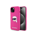 Karl Karl Lagerfeld KLHMP15SSKHPPLF Apple iPhone 15 6.1" case fuchsia silicone Karl Head Print MagSafe