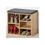 Kesper Shoe cabinet for the hallway, wooden chest of drawers with seat