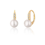 Jwl Jwl Luxury Pearls Yellow gold plated earrings with pearls and zircons JL0769