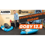 Kaheistmeline Kaheistmeline modulaarne pedaalidega kalap&uuml;&uuml;gikajakk AMBER GOBY 13.8, FLAP pedaal, 420 x 78 x 32 cm, must Teal, HDPE (tasuta koh
