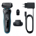Braun Series 5 51-M1200s raseerija mehele Foolium pardel Trimmer Must, Sinine
