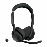 Jabra Evolve2 55 K&otilde;rvaklapp Juhtmevaba Peav&otilde;ru Kontor/k&otilde;nekeskus USB t&uuml;&uuml;p-C Bluetooth Laadimisalus Must