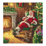 luca luca S Santa resting by the chimney 38.5x40cm SLETIL8052