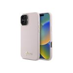 Case Case Guess GUHCP16MSMBSLP iPhone 16 Plus 6.7" pink hardcase Silicone Script Metal Logo & Frame
