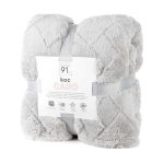Eurofirany Koc narzuta 170x210 Caro silver with microfiber D91