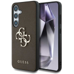 Case Case Guess Grained Big 4G Logo Small Classic Logo for Samsung Galaxy S25+ brown