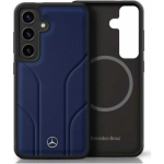 Case Case Mercedes Leather Debossed Lines MagSafe for Samsung Galaxy S25 blue