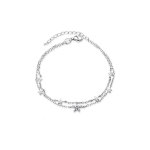 Beneto Playful double silver bracelet with stars AGB732/21