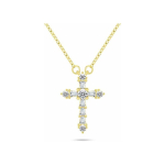 Brilio Brilio Silver Sparkling Gold Plated Necklace for Women Cross NCL176Y