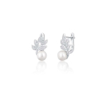 Jwl Jwl Luxury Pearls Beautiful silver earrings with real pearls and zircons JL0719
