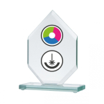Detail Detail Glass trophy with LuxorJet color printing, engraving and paint filling