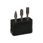 3 3 pcs in the set rotary files for metal: ZYA-S end mill, rounded cylindrical WRC, conical SPG, Alpen [0776000003100]
