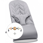 BabyBj&ouml;rn BabyBj&ouml;rn Bliss Woven Bundle sitter + toy, Light Grey/Googly Eyes (pastel)