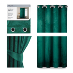 AmeliaHome VELVET bedspreads, bottle green color, classic style, silver eyelets, material type &ndash; textile, velvet, 140x245