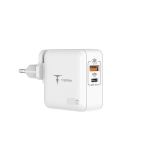 WALL WALL CHARGER T-PHOX MEGA T-PP09 GAN PD 65W USB|USB-C WHITE