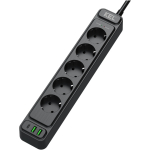 Plastrol Pindade kaitse pikendusjuhe, 5 pistikut 2P+Z ja 2xUSB-A, 1xUSB-C, 5 m, Schuko
