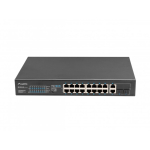 Lanberg RSFE-16P-2C-150 v&otilde;rgul&uuml;liti Mittejuhitav Gigabit Ethernet (10/100/1000) Power over Ethernet tugi 1U Must