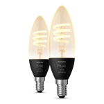 Philips Hue -filamentti&auml;lylamppu, White Ambiance Filament, E14, 2-pack