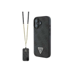 Case Case Guess GUHCP16SP4TDSCPK iPhone 16 6.1" black/black hardcase Leather Metal Logo Strass Crossbody