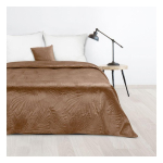 Eurofirany DESIGN 91 LUIZ / 4 Velvet bedspread, quilted by hot pressing with a pattern of palm leaves, 220X240 cm, color: brick