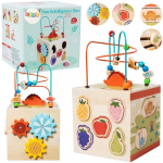 Lean Lean Toys Educational cube sensory sorter 5 levels wooden