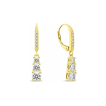 Brilio Brilio Silver Luxurious gold-plated earrings with clear zircons EA1012Y