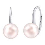 Silvego Silver earrings with light pink pearl Swarovski &reg; Crystals VSW015ELPS