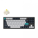 Keychron Q3 Max klaviatuur M&auml;ngimine USB + RF Wireless + Bluetooth QWERTY Must, Ts&uuml;aan, Tumesinine, Valge