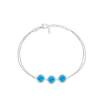 Brilio Brilio Silver Brilio Silver Charming silver bracelet with synthetic opals BRC71WB
