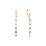 Brilio Brilio Silver Rose gold plated dangling earrings with clear zircons EA1008R