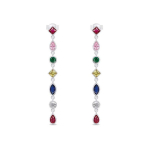 Brilio Brilio Silver Beautiful silver earrings with colored zircons EA801W