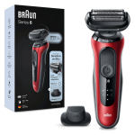 Braun Series 6 61-R1200s Foolium pardel Trimmer Must, Punane