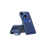 iLike Apple iPhone 14 Leather Stand Case card wallet with stand Blue