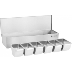 Royal Royal Catering Bartender container for drink accessories + 6 container inserts, stainless steel