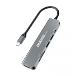 DUDAO Alu 6-in-1 USB3.0 Fast Hub multi-functional Juhtmega &uuml;hendatud USB 3.2 Gen 1 (3.1 Gen 1) Type-C Hall