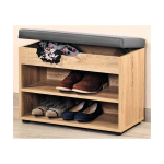 Kesper Bench Wooden shoe cabinet with seat, hallway bookcase with practical seating bench