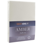 DecoKing Amber fitted sheet, ecru, 120x200 cm, with elastic