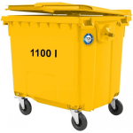 Gsg24 konteiner kommunaalsete j&auml;&auml;tmete jaoks PZH EN 840-2 DIN 1100L - kollane