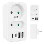 Praegune Praegune pistikupesa x2 + 4xUSB Maclean, jaotur 2 pistikupesaga, 2xUSB A, 2xUSB C PD 20W, 1x16A + 1x6A, MCE249 F/W