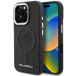 Karl Karl Lagerfeldi "MagSafe" kaitsed initsiaalide ja metalllogo jaoks "iPhone 16 Pro" &ndash; Must