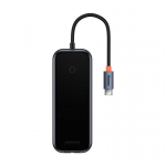 Hub Hub 6in1 Baseus AcmeJoy series USB-C to 2xUSB 3.0 + USB 2.0 + USB-C PD + HDMI + RJ45 (dark gray)