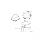 Hismart 5G NR MIMOx4 antenna, 698~960/1710~2690/2900~3800/4400~5000MHz, 4dBi, IP67