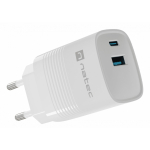 NATEC NUC-2140 mobiilseadme laadija Universaalne Valge Vahelduvvool Kiirlaadimine Hoonesisene