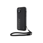 Case Case BMW BMHCP15S23RMRLK iPhone 15 / 14 / 13 6.1" black/black hardcase Signature Leather Wordmark Cord