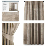 Curtains Curtains VELVET beige color classic stripes fabric type - textile velvet 140x245 AmeliaHome
