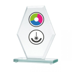Detail Detail Glass trophy with LuxorJet color printing, engraving and paint filling