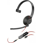 Hewlett Hewlett Packard (HP) HP Poly Blackwire 5210 One-way USB-C Headphone +3.5mm Plug +USB-C/A Adapter